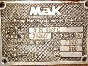 MAK  8M453C MARINE DIESEL ENGINE