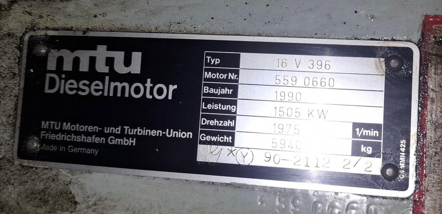 MTU 16V396 MARINE ENGINE