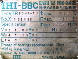 IHI-BBC  VTR 304A-11 EXHAUST GAS TURBOCHARGER